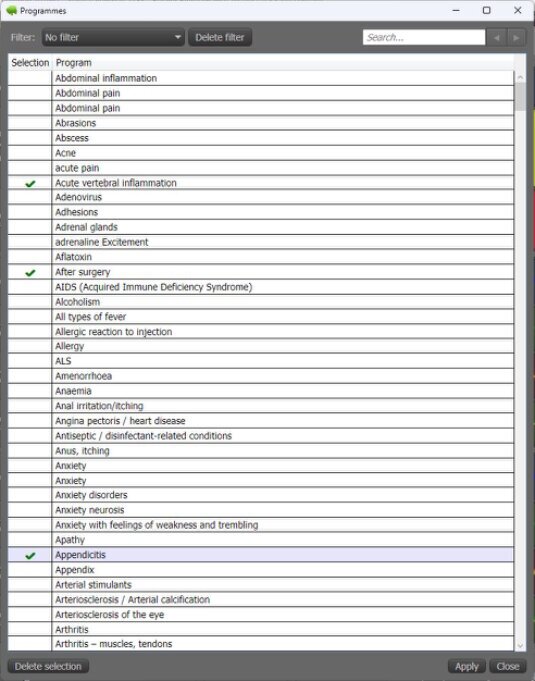 Bioresonance Triselect Software für Bioresonanz und Frequenzarbeit